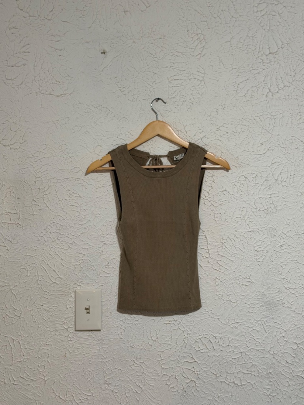 Free People Intimately Tank Top Size Small Brown Open Back Knit NWT Boho